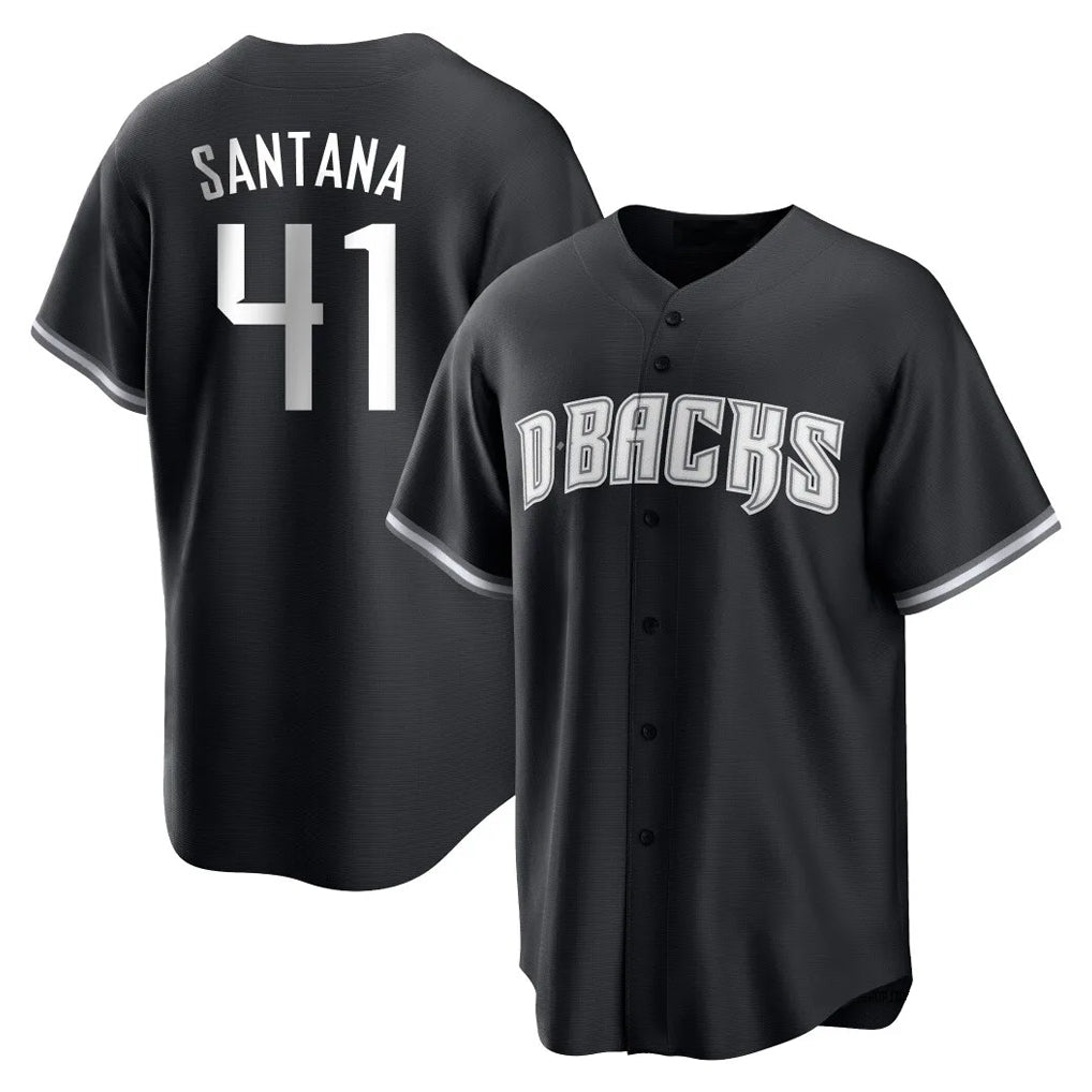 Friene A.Diamondbacks #41 Carlos Santana Player Black Game Home Stitched Jerseys