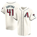 Friene A.Diamondbacks #41 Carlos Santana Player Cream Limited Home Game Stitched Jerseys