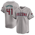 Friene A.Diamondbacks #41 Carlos Santana Player Gray Road Limited Home Game Stitched Jerseys