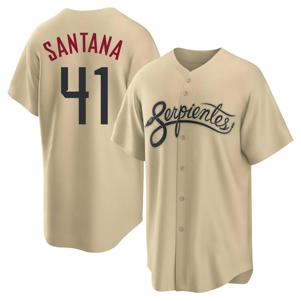Friene A.Diamondbacks #41 Carlos Santana Player Tan City Connect Home Game Stitched Jerseys