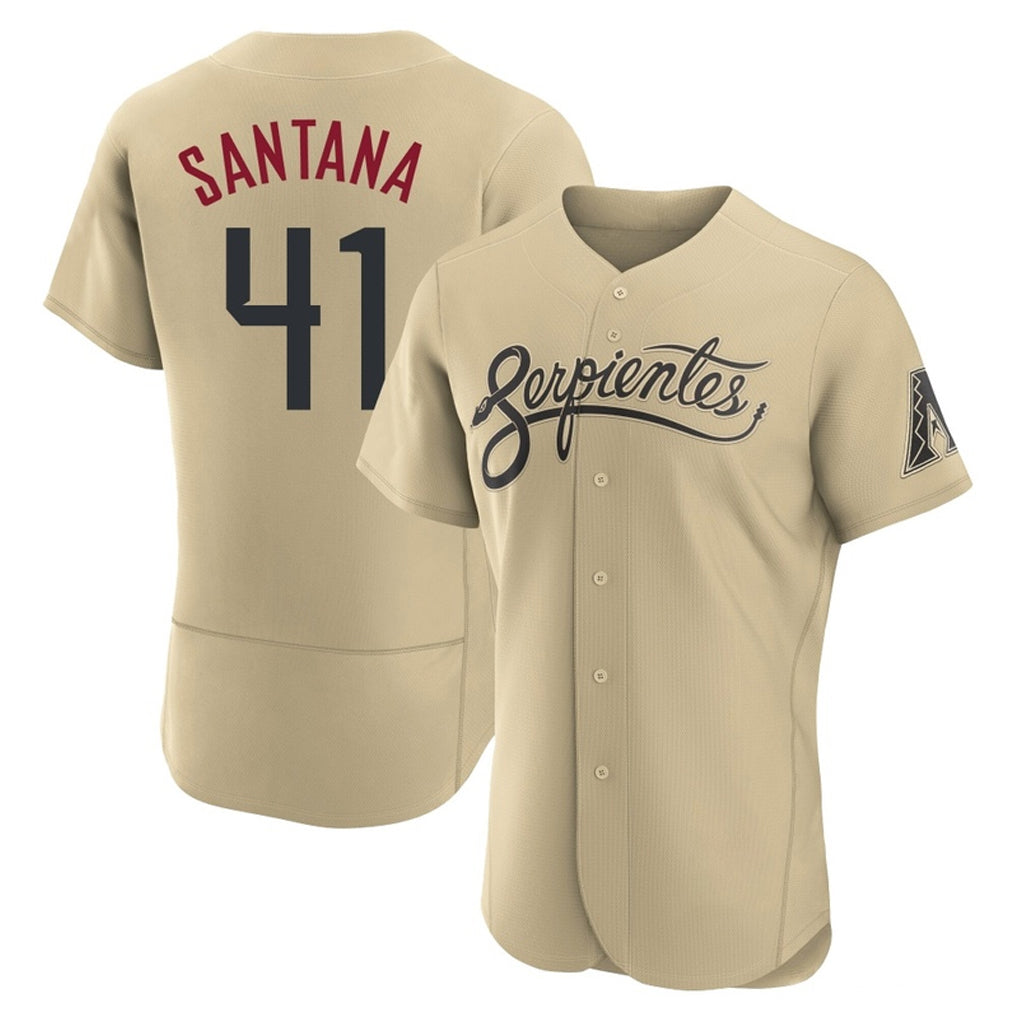 Friene A.Diamondbacks #41 Carlos Santana Player Tan City Connect Limited Elite Home Game Stitched Jerseys