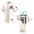 Friene A.Diamondbacks #41 Carlos Santana Player Cream game time Stitched Jerseys