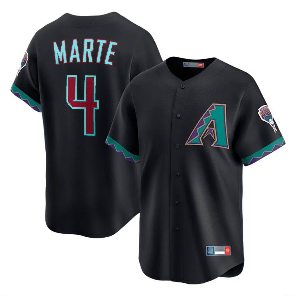 Friene A.Diamondbacks #4 Ketel Marte Player Black Fashion Out Home Game Stitched Jerseys