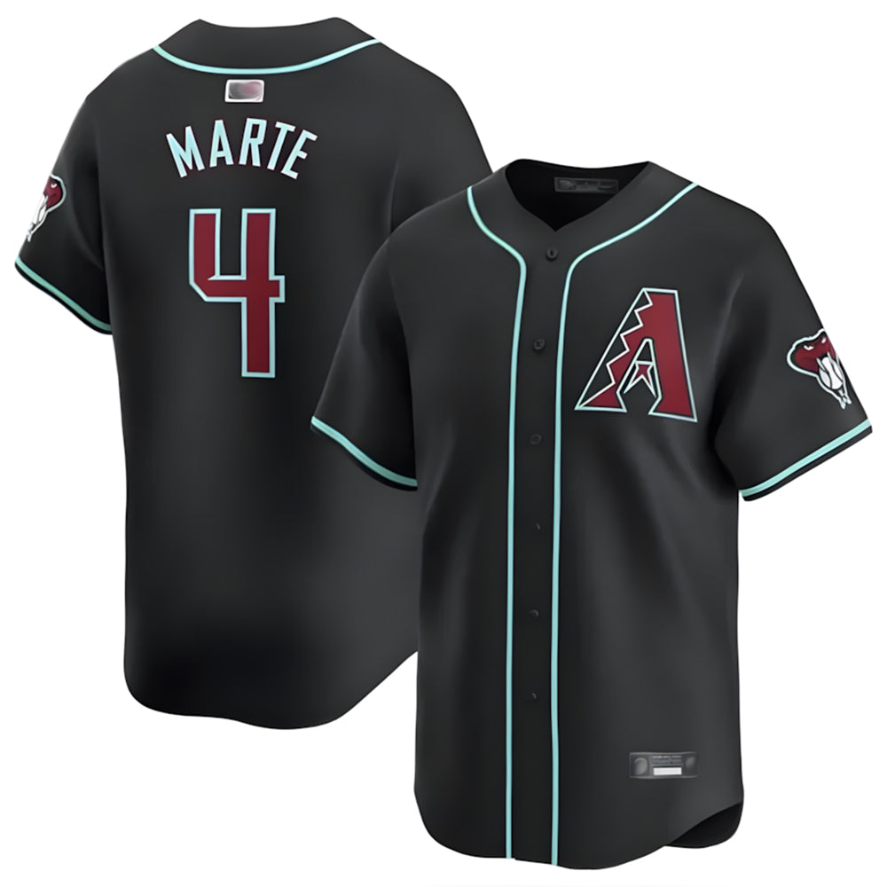 Friene A.Diamondbacks #4 Ketel Marte Player Black Limited Home Game Stitched Jerseys