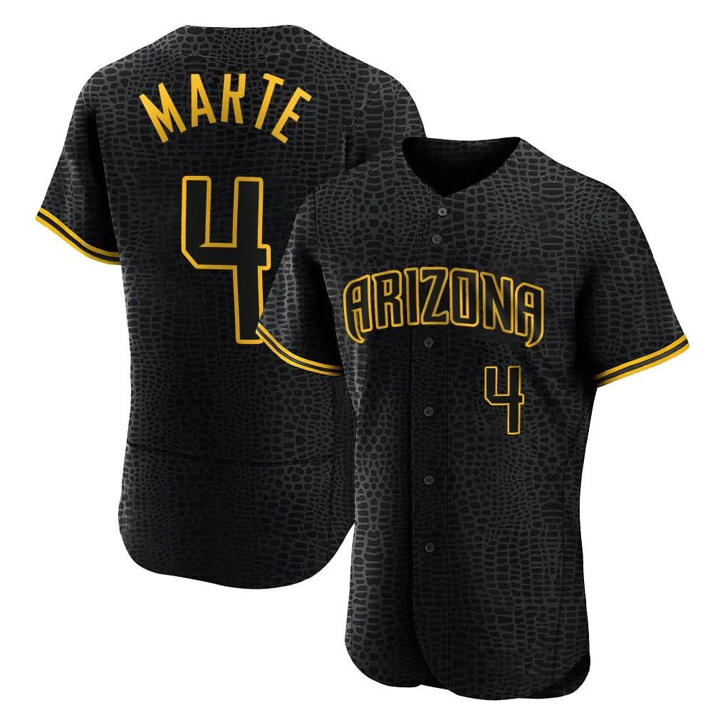 Friene A.Diamondbacks #4 Ketel Marte Player Black Snake Skin City Limited Elite Home Game Stitched Jerseys