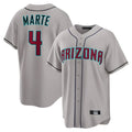 Friene A.Diamondbacks #4 Ketel Marte Player Gray Road Home Game Stitched Jerseys