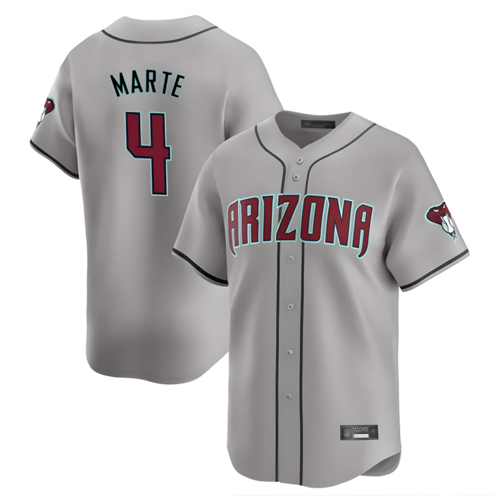 Friene A.Diamondbacks #4 Ketel Marte Player Gray Road Home Game Stitched Jerseys