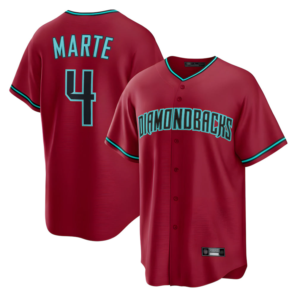 Friene A.Diamondbacks #4 Ketel Marte Player Red Home Game Stitched Jerseys