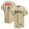 Friene A.Diamondbacks #4 Ketel Marte Player Tan USA 250 Fourth of July Home Game Stitched Jerseys