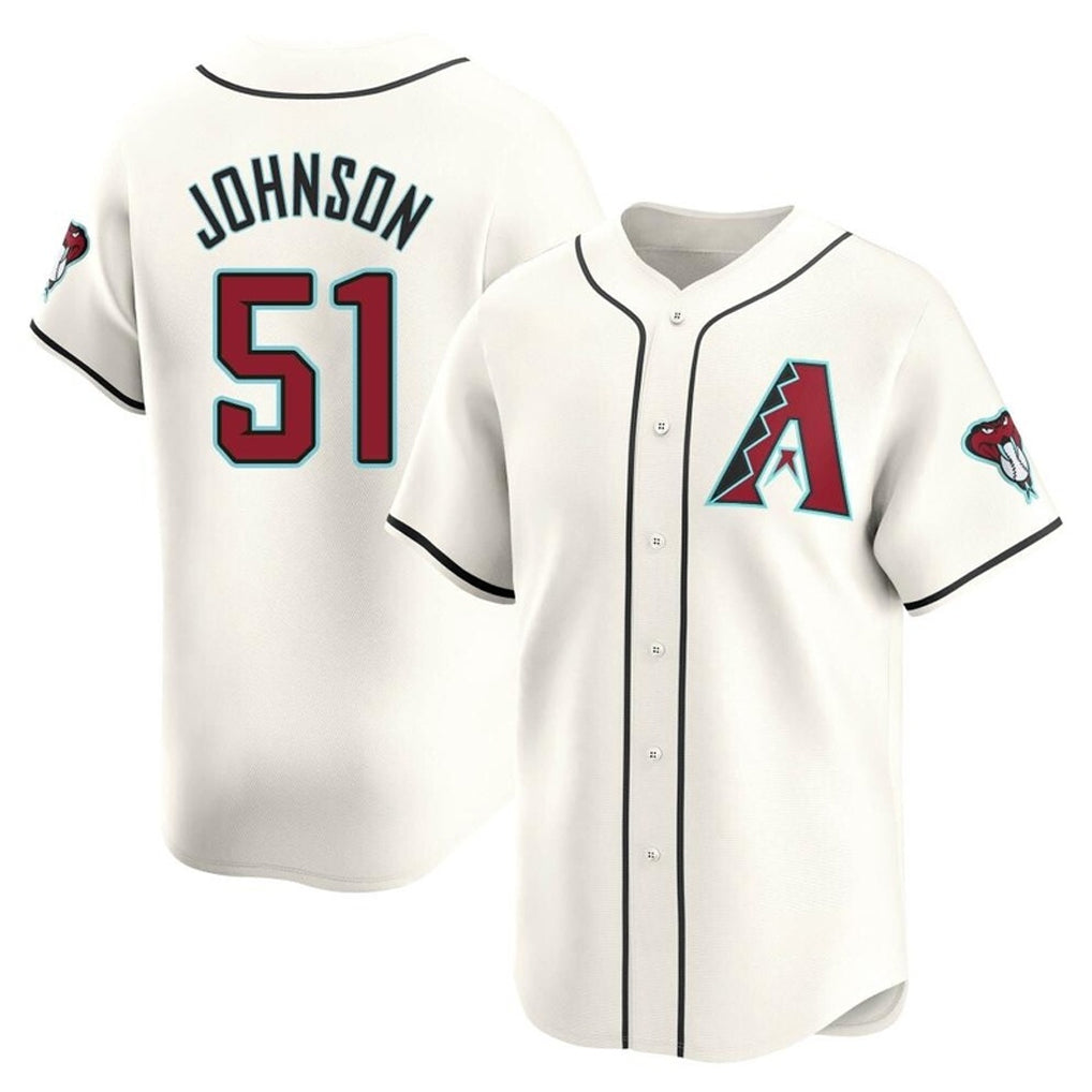 Friene A.Diamondbacks #51 Randy Johnson Player Cream Limited Home Game Stitched Jerseys