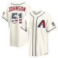 Friene A.Diamondbacks #51 Randy Johnson Player Cream USA 250 Fourth of July Home Game Stitched Jerseys