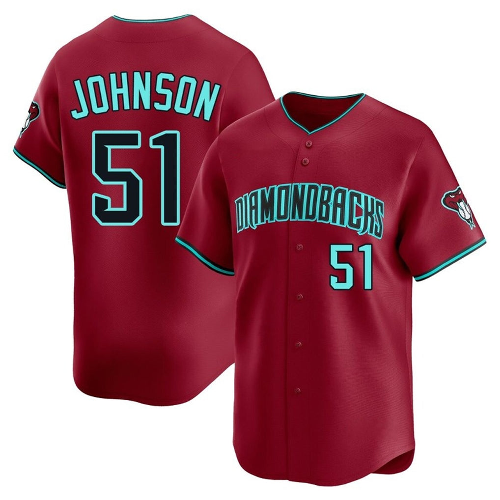 Friene A.Diamondbacks #51 Randy Johnson Player Red Limited Home Game Stitched Jerseys