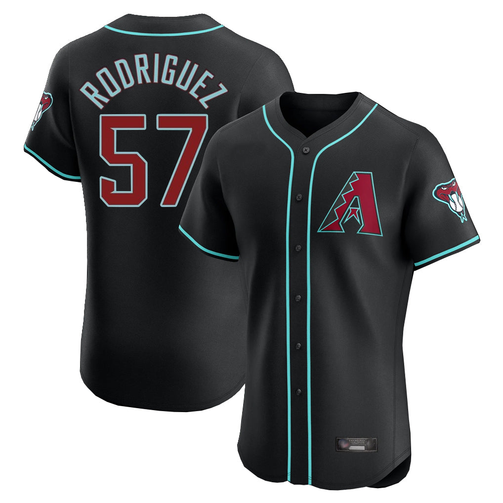 Friene A.Diamondbacks #57 Eduardo Rodriguez Player Black Limited Elite Home Game Stitched Jerseys