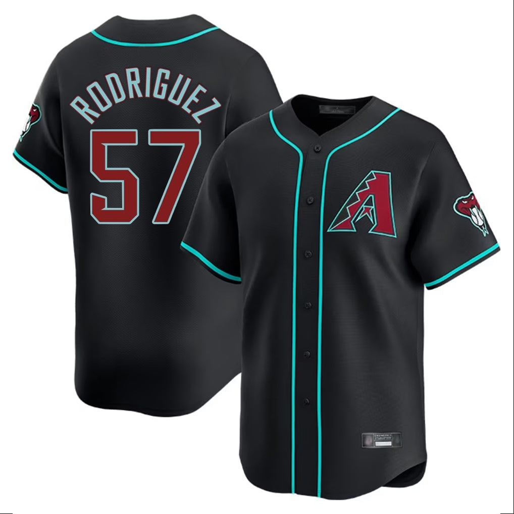 Friene A.Diamondbacks #57 Eduardo Rodriguez Player Black Limited Home Game Stitched Jerseys