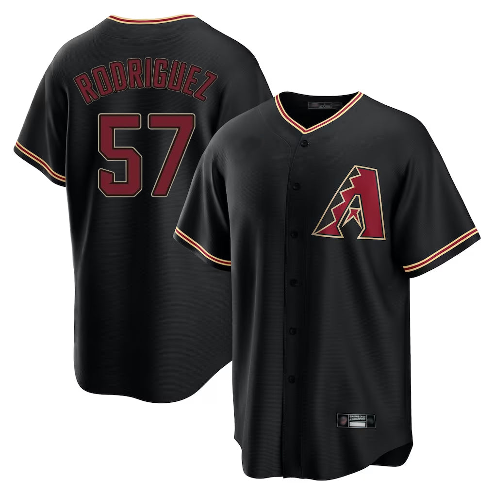 Friene A.Diamondbacks #57 Eduardo Rodriguez Player Black Limited Home Stitched Jerseys