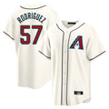 Friene A.Diamondbacks #57 Eduardo Rodriguez Player Cream Home Game Stitched Jerseys