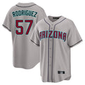 Friene A.Diamondbacks #57 Eduardo Rodriguez Player Gray Road Home Game Stitched Jerseys