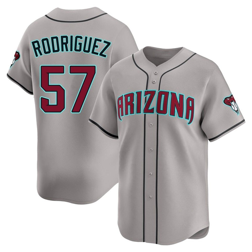Friene A.Diamondbacks #57 Eduardo Rodriguez Player Gray Road Limited Home Game Stitched Jerseys