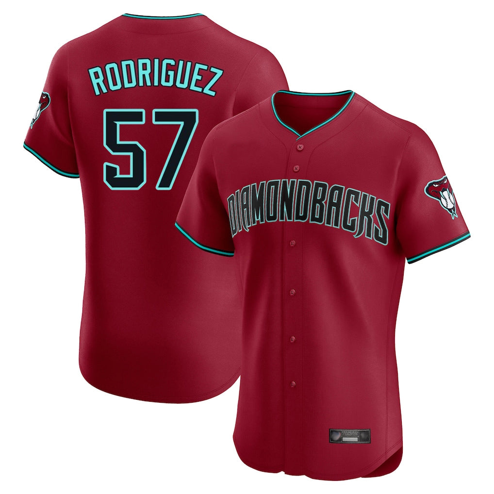Friene A.Diamondbacks #57 Eduardo Rodriguez Player Red Limited Elite Home Game Stitched Jerseys