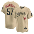 Friene A.Diamondbacks #57 Eduardo Rodriguez Player Tan City Connect Limited Home Game Stitched Jerseys
