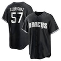 Friene A.Diamondbacks #57 Eduardo Rodriguez Player Black White Replica Alternate Stitched Jerseys