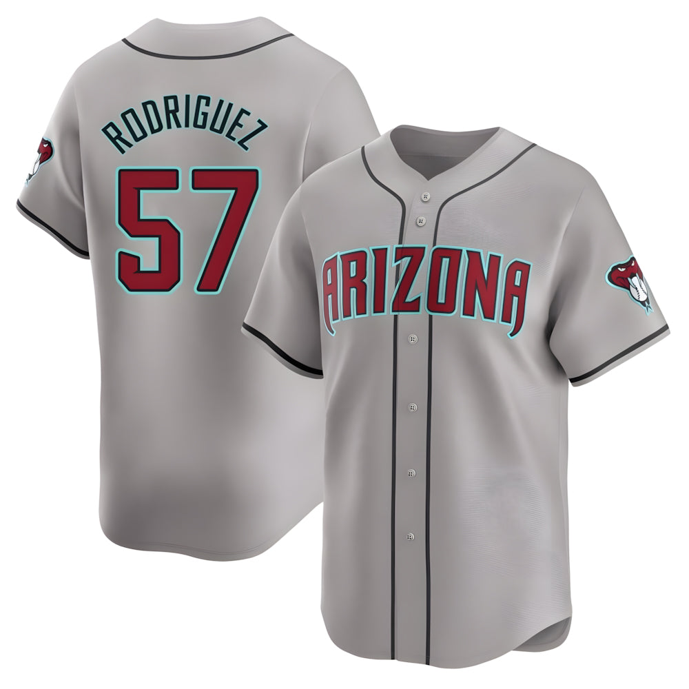 Friene A.Diamondbacks #57 Eduardo Rodriguez Player Gray Limited Away Stitched Jerseys