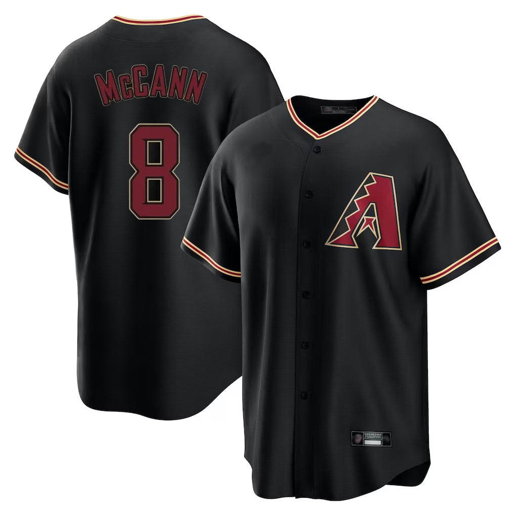 Friene A.Diamondbacks #8 James McCann Player Black Limited Home Stitched Jerseys