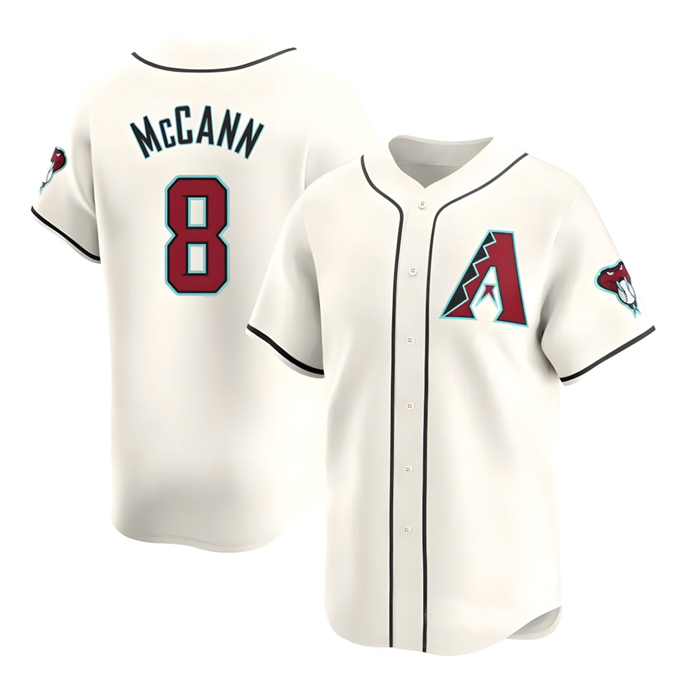 Friene A.Diamondbacks #8 James McCann Player Cream Limited Home Game Stitched Jerseys