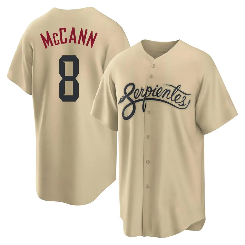 Friene A.Diamondbacks #8 James McCann Player Tan City Connect Home Game Stitched Jerseys