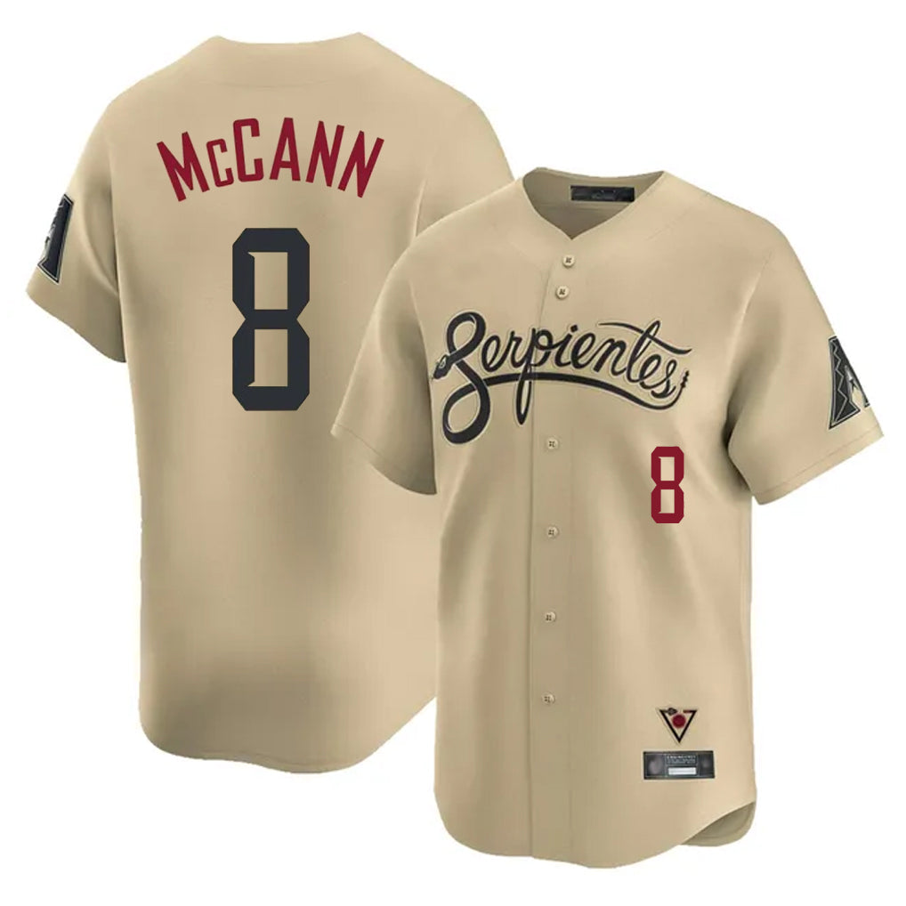 Friene A.Diamondbacks #8 James McCann Player Tan City Connect Limited Home Game Stitched Jerseys