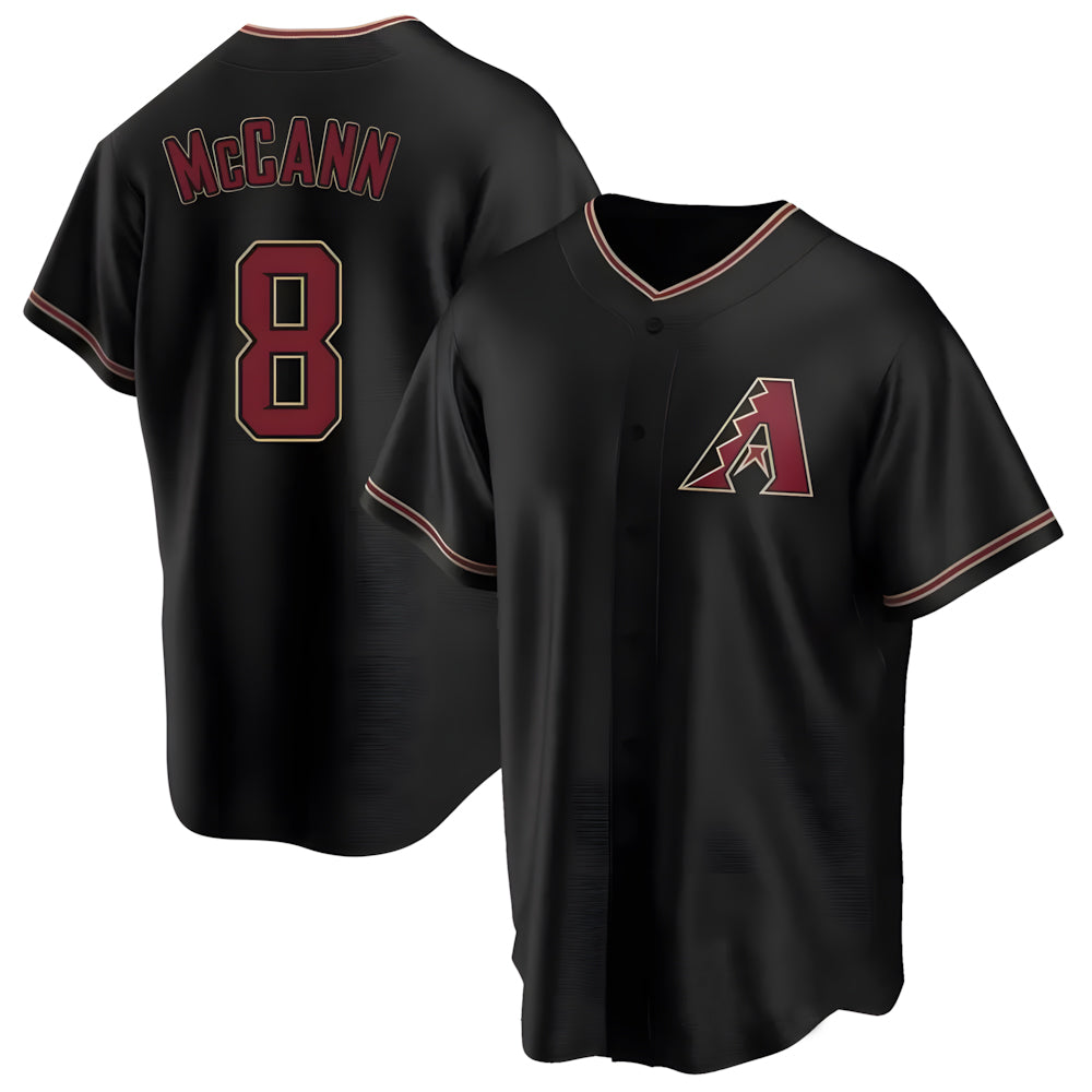 Friene A.Diamondbacks #8 James McCann Player Black Replica Alternate Stitched Jerseys