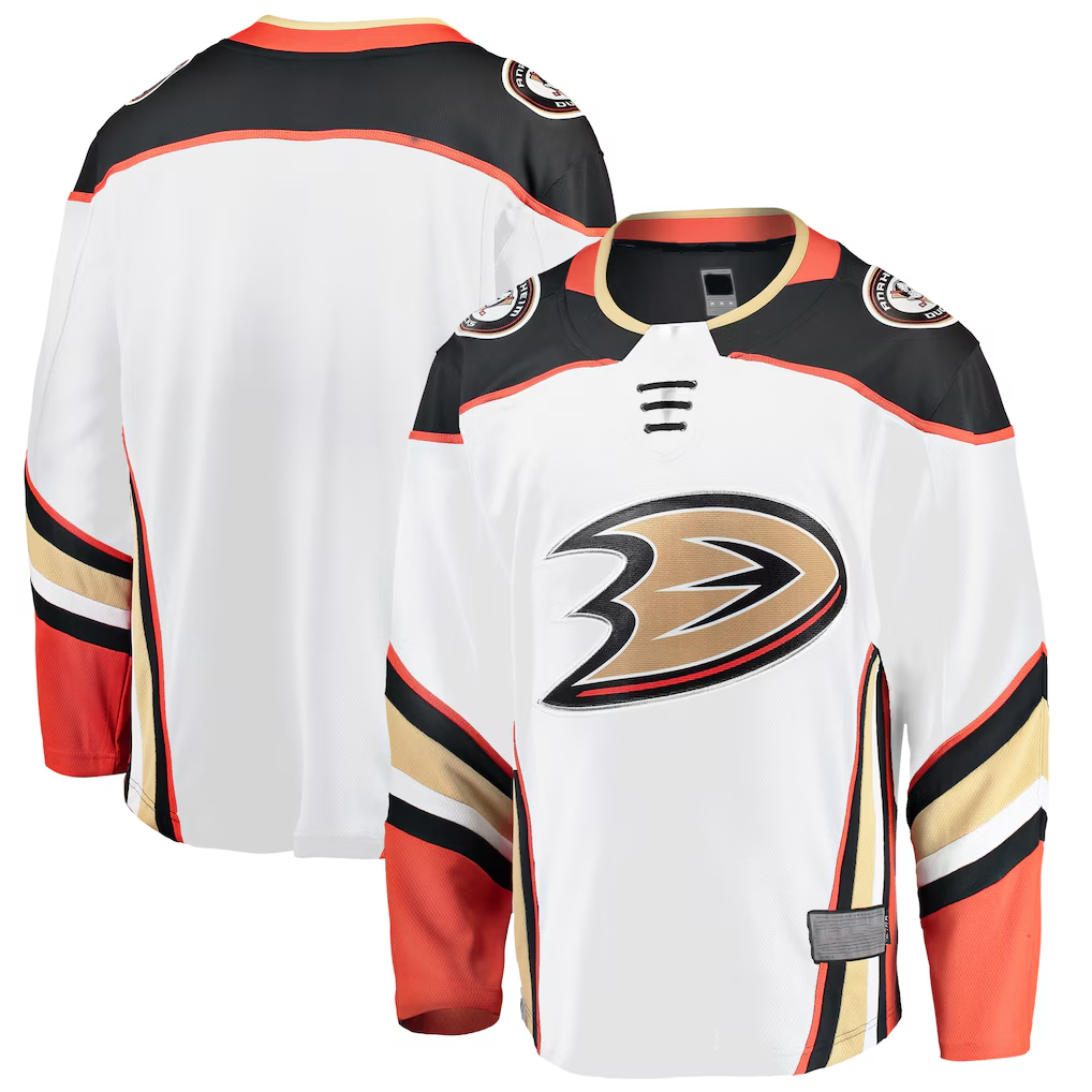 Friene A.Ducks White Breakaway Away Jerseys