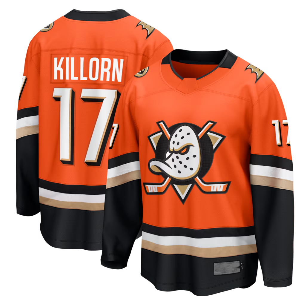 Friene A.Ducks #17 Alex Killorn Orange Home Breakaway Jerseys