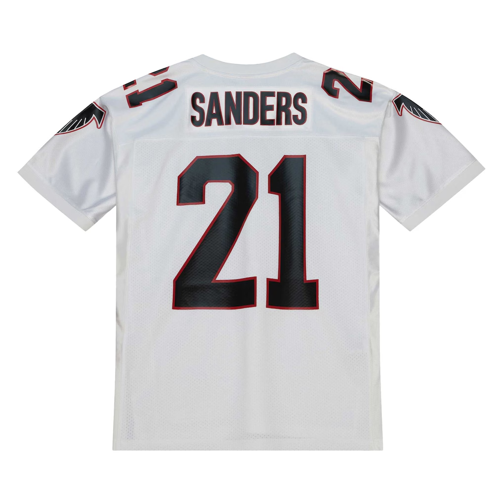 Friene A.Falcons 1991 #21 Deion Sanders Mitchell & Ness White Authentic Throwback Retired Player Stitched Puhic Jersey