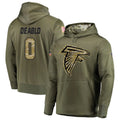 Friene A.Falcons #0 Divine Deablo Player Olive Salute to Service Hoodies Stitched Jerseys
