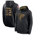 Friene A.Falcons #12 Avieon Terrell Player Black Salute to Service Limited Black Hoodie Stitched Jerseys