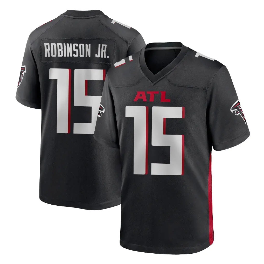 Friene A.Falcons #15 Brian Robinson Player Black Home Game Stitched Jerseys