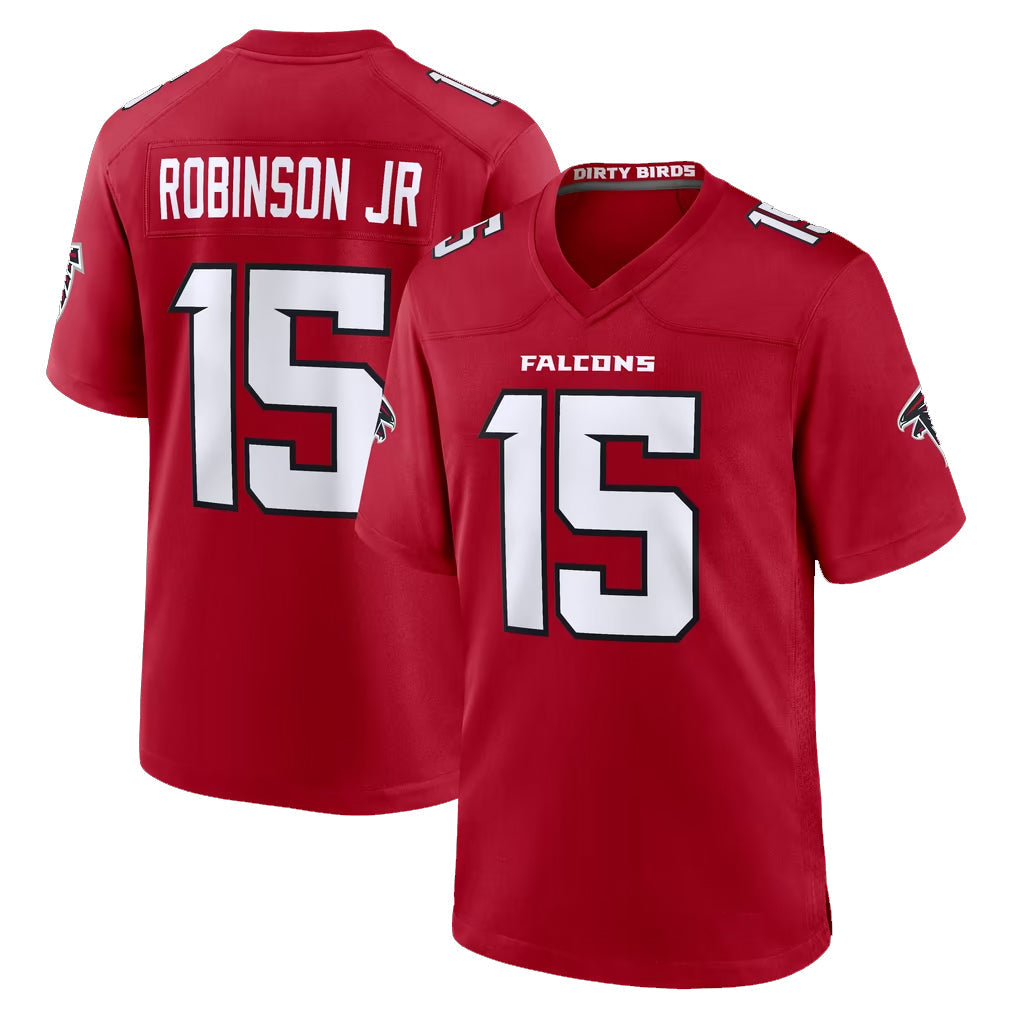 Friene A.Falcons #15 Brian Robinson Player Red Team Color Home Game Stitched Jerseys