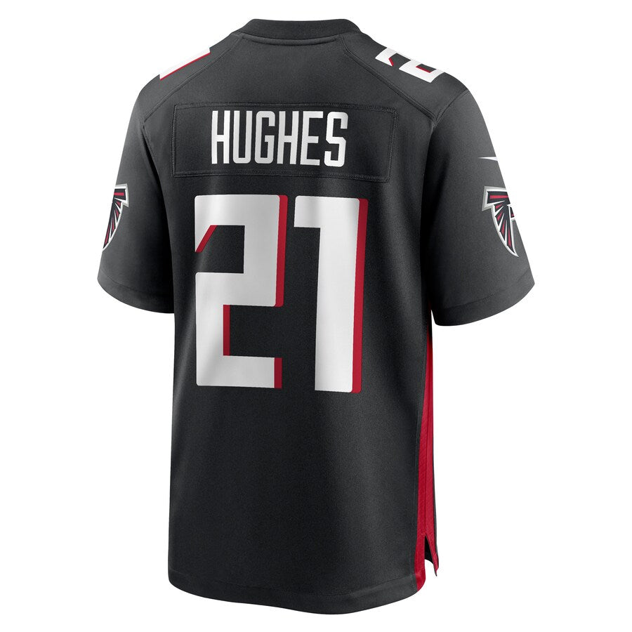 Friene A.Falcons #21 Mike Hughes Player Black Home Game Stitched Jerseys