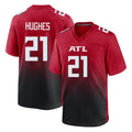 Friene A.Falcons #21 Mike Hughes Player Red Home Game Stitched Jerseys