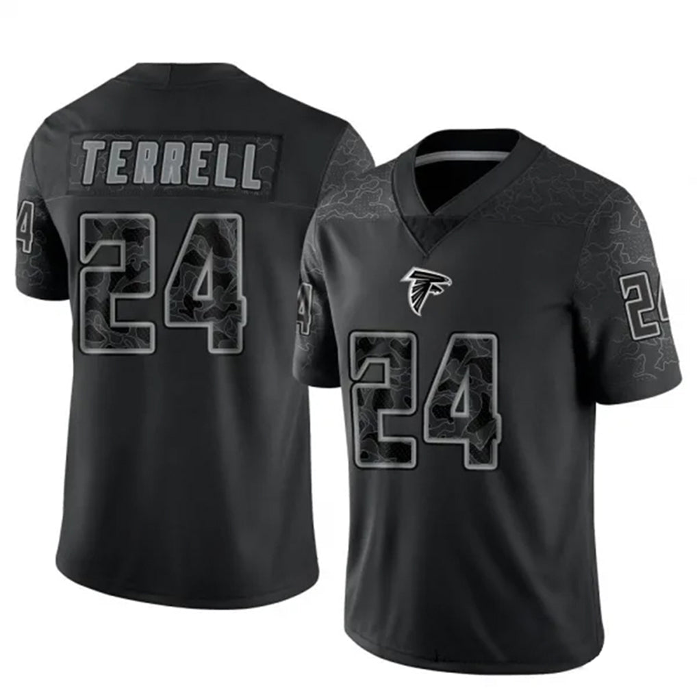 Friene A.Falcons #24 A.J. Terrell Jr. Player Black RFLCTV Limited Stitched Jerseys