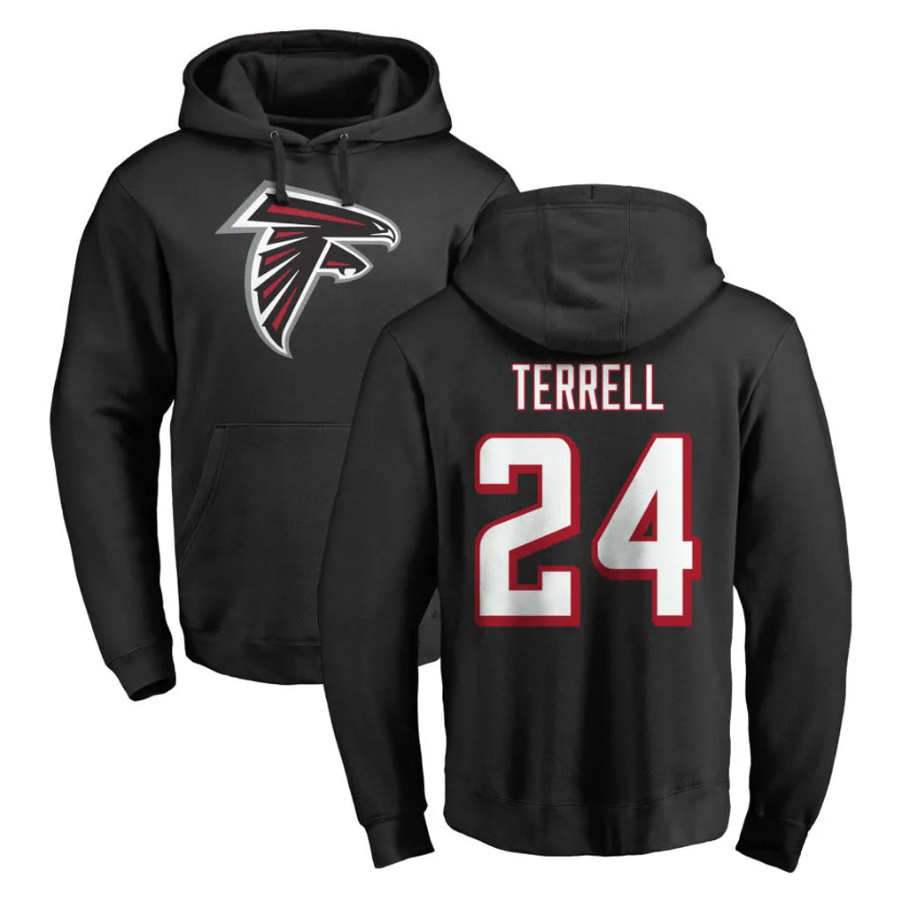 Friene A.Falcons #24 A.J. Terrell Jr. Player Black Salute to Service Hoodies Stitched Jerseys