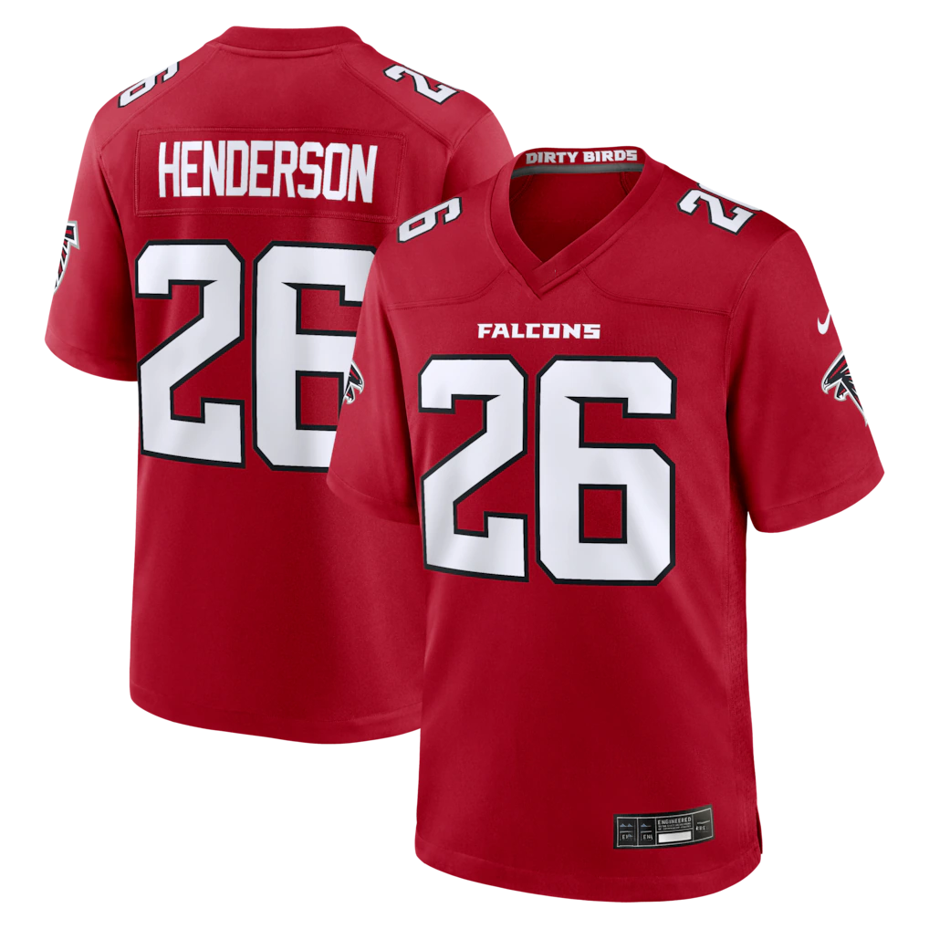 Friene A.Falcons #26 CJ Henderson Red Team Game Stitched Jerseys