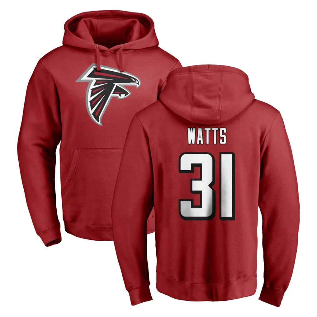 Friene A.Falcons #31 Xavier Watts Player Red Pullover Hoodies Home Game Stitched Jerseys