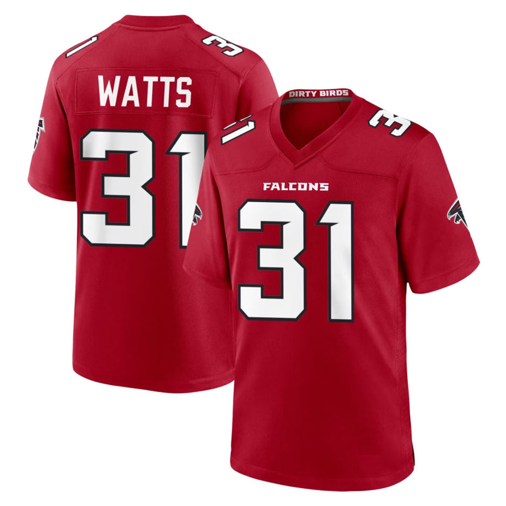 Friene A.Falcons #31 Xavier Watts Player Red Team Color Home Game Stitched Jerseys