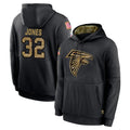 Friene A.Falcons #32 Cash Jones Player Black Salute to Service Hoodies Game Stitched Jerseys