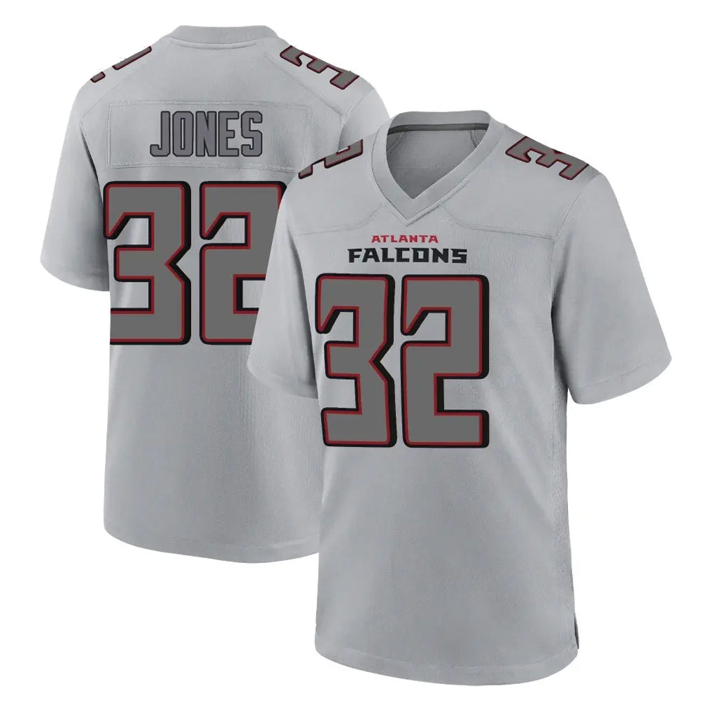 Friene A.Falcons #32 Cash Jones Player Gray Fashion Home Game Stitched Jerseys