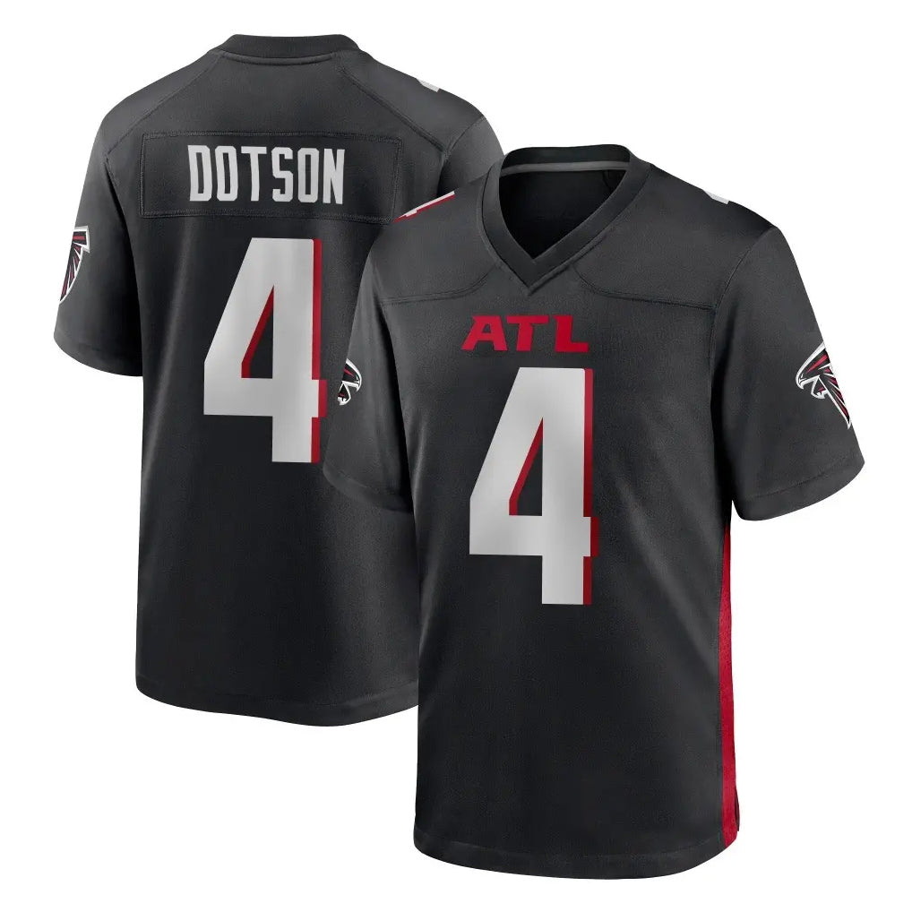 Friene A.Falcons #4 Jahan Dotson Player Black Home Game Stitched Jerseys