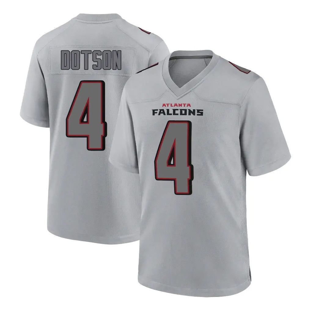 Friene A.Falcons #4 Jahan Dotson Player Gray Fashion Home Game Stitched Jerseys
