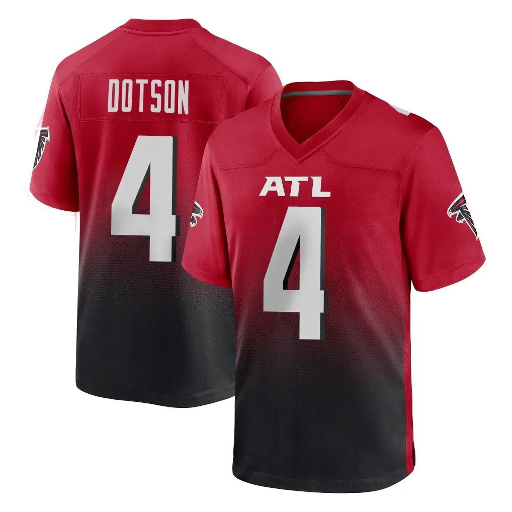Friene A.Falcons #4 Jahan Dotson Player Red Home Game Stitched Jerseys
